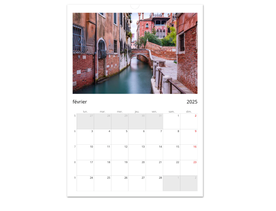 Calendrier Venise 2024