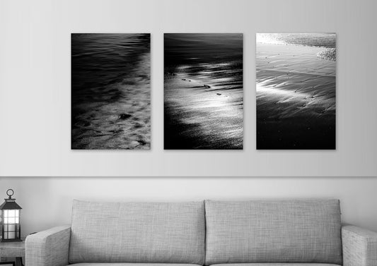 Triptyque Black Océan - Tirages d'art, Impression Piezography sur papier d'art contrecollé sur Alu-Dibond